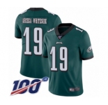 Youth Philadelphia Eagles #19 JJ Arcega-Whiteside Midnight Green Team Color Vapor Untouchable Limited Player 100th Season Football Jersey