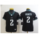Youth Philadelphia Eagles #2 Jalen Hurts Black Alternate Vapor Untouchable Limited Jersey