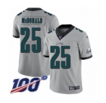 Youth Philadelphia Eagles #25 Tommy McDonald Limited Silver Inverted Legend 100th Season Football Jersey
