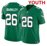 Youth Philadelphia Eagles #26 Saquon Barkley Green 2023 F.U.S.E Vapor Untouchable Limited Throwback Football Stitched Jersey