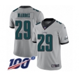 Youth Philadelphia Eagles #29 Avonte Maddox Limited Silver Inverted Legend 100th Season Football Jersey