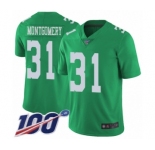 Youth Philadelphia Eagles #31 Wilbert Montgomery Limited Green Rush Vapor Untouchable 100th Season Football Jersey