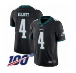 Youth Philadelphia Eagles #4 Jake Elliott Black Alternate Vapor Untouchable Limited Player 100th Season Football Jersey