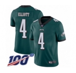 Youth Philadelphia Eagles #4 Jake Elliott Midnight Green Team Color Vapor Untouchable Limited Player 100th Season Football Jersey