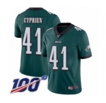 Youth Philadelphia Eagles #41 Johnathan Cyprien Midnight Green Team Color Vapor Untouchable Limited Player 100th Season Football Jersey
