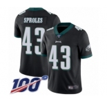 Youth Philadelphia Eagles #43 Darren Sproles Black Alternate Vapor Untouchable Limited Player 100th Season Football Jersey