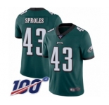 Youth Philadelphia Eagles #43 Darren Sproles Midnight Green Team Color Vapor Untouchable Limited Player 100th Season Football Jersey