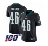 Youth Philadelphia Eagles #46 Herman Edwards Black Alternate Vapor Untouchable Limited Player 100th Season Football Jersey