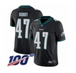 Youth Philadelphia Eagles #47 Nate Gerry Black Alternate Vapor Untouchable Limited Player 100th Season Football Jersey