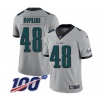 Youth Philadelphia Eagles #48 Wes Hopkins Limited Silver Inverted Legend 100th Season Football Jersey