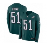 Youth Philadelphia Eagles #51 Zach Brown Limited Green Therma Long Sleeve Football Jersey