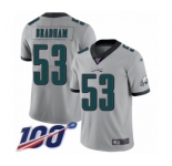 Youth Philadelphia Eagles #53 Nigel Bradham Limited Silver Inverted Legend 100th Season Football Jersey