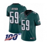 Youth Philadelphia Eagles #59 Seth Joyner Midnight Green Team Color Vapor Untouchable Limited Player 100th Season Football Jersey