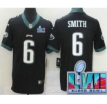Youth Philadelphia Eagles #6 DeVonta Smith Limited Black Super Bowl LVII Vapor Jersey
