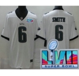 Youth Philadelphia Eagles #6 DeVonta Smith Limited White Super Bowl LVII Vapor Jersey