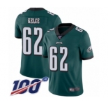 Youth Philadelphia Eagles #62 Jason Kelce Midnight Green Team Color Vapor Untouchable Limited Player 100th Season Football Jersey
