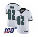 Youth Philadelphia Eagles #62 Jason Kelce White Vapor Untouchable Limited Player 100th Season Football Jersey