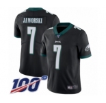 Youth Philadelphia Eagles #7 Ron Jaworski Black Alternate Vapor Untouchable Limited Player 100th Season Football Jersey