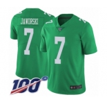 Youth Philadelphia Eagles #7 Ron Jaworski Limited Green Rush Vapor Untouchable 100th Season Football Jersey