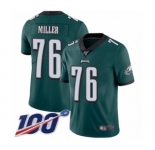 Youth Philadelphia Eagles #76 Shareef Miller Midnight Green Team Color Vapor Untouchable Limited Player 100th Season Football Jersey