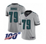 Youth Philadelphia Eagles #79 Brandon Brooks Limited Silver Inverted Legend 100th Season Football Jersey
