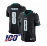 Youth Philadelphia Eagles #8 Clayton Thorson Black Alternate Vapor Untouchable Limited Player 100th Season Football Jersey