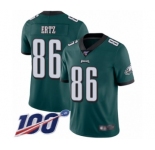Youth Philadelphia Eagles #86 Zach Ertz Midnight Green Team Color Vapor Untouchable Limited Player 100th Season Football Jersey