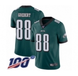 Youth Philadelphia Eagles #88 Dallas Goedert Midnight Green Team Color Vapor Untouchable Limited Player 100th Season Football Jersey