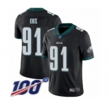 Youth Philadelphia Eagles #91 Fletcher Cox Black Alternate Vapor Untouchable Limited Player 100th Season Football Jersey