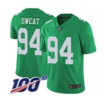 Youth Philadelphia Eagles #94 Josh Sweat Limited Green Rush Vapor Untouchable 100th Season Football Jersey