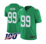 Youth Philadelphia Eagles #99 Jerome Brown Limited Green Rush Vapor Untouchable 100th Season Football Jersey
