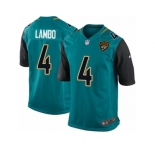 Men Nike Jacksonville Jaguars #4 Josh Lambo Game Teal Green Team Color NFL Jersey
