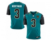 Men's Nike Jacksonville Jaguars #3 Brad Nortman Elite Teal Green Team Color NFL Jersey
