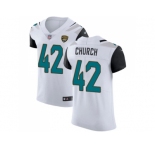 Nike Jacksonville Jaguars #42 Barry Church White Men Stitched NFL Vapor Untouchable Elite Jersey