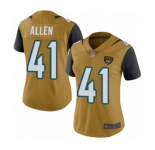 Women Jacksonville Jaguars #41 Josh Allen Limited Gold Rush Vapor Untouchable Football Jersey