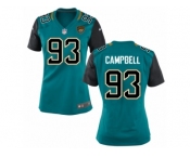 Women Jacksonville Jaguars #93 Calais Campbell Nike Green Jersey