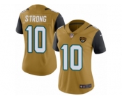 Women Nike Jacksonville Jaguars #10 Jaelen Strong Limited Gold Rush Vapor Untouchable NFL Jersey