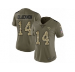 Women Nike Jacksonville Jaguars #14 Justin Blackmon Limited Olive Camo 2017 Salute to Service NFL Jersey