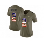 Women Nike Jacksonville Jaguars #2 Jason Myers Limited Olive USA Flag 2017 Salute to Service NFL Jersey