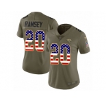 Women Nike Jacksonville Jaguars #20 Jalen Ramsey Limited Olive USA Flag 2017 Salute to Service NFL Jersey