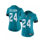 Women Nike Jacksonville Jaguars #24 T.J. Yeldon Teal Green Team Color Stitched NFL Vapor Untouchable Limited Jersey