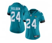 Women Nike Jacksonville Jaguars #24 T.J. Yeldon Teal Green Team Color Stitched NFL Vapor Untouchable Limited Jersey