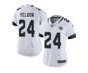Women Nike Jacksonville Jaguars #24 T.J. Yeldon White Stitched NFL Vapor Untouchable Limited Jersey