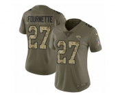 Women Nike Jacksonville Jaguars #27 Leonard Fournette Limited Olive Camo 2017 Salute to Service NFL Jersey