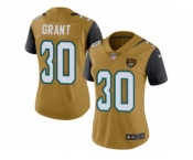 Women Nike Jacksonville Jaguars #30 Corey Grant Limited Gold Rush Vapor Untouchable NFL Jersey