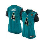 Women Nike Jacksonville Jaguars #4 Josh Lambo Game Teal Green Team Color NFL Jersey