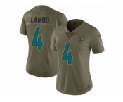 Women Nike Jacksonville Jaguars #4 Josh Lambo Limited Olive 2017 Salute to Service NFL Jersey