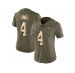 Women Nike Jacksonville Jaguars #4 Josh Lambo Limited Olive Gold 2017 Salute to Service NFL Jersey