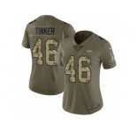 Women Nike Jacksonville Jaguars #46 Carson Tinker Limited Olive Camo 2017 Salute to Service NFL Jersey