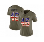 Women Nike Jacksonville Jaguars #46 Carson Tinker Limited Olive USA Flag 2017 Salute to Service NFL Jersey